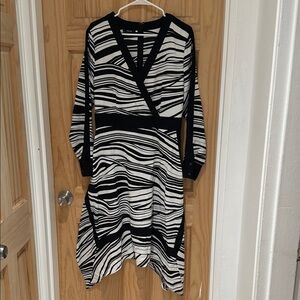 Alfani Asymmetrical Black and White Dress